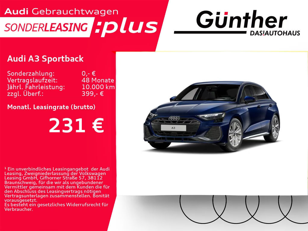 Audi A3 Sportback Sedan S-Line S-Tronic