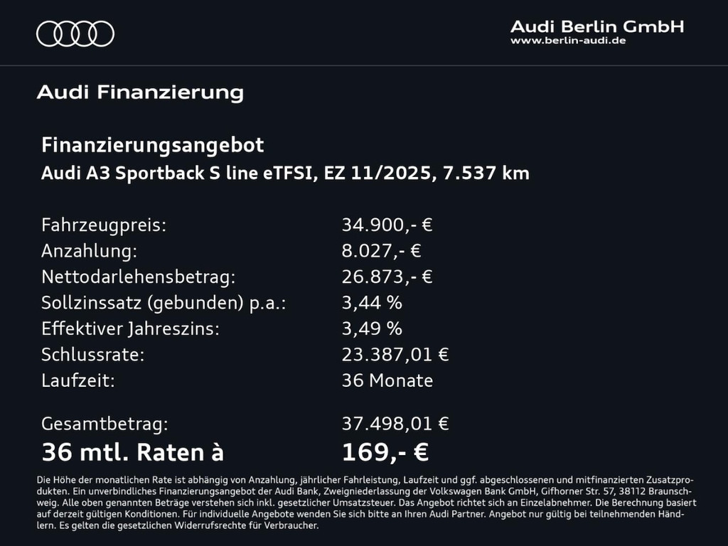 Audi A3 Sportback S-Tronic Hybride