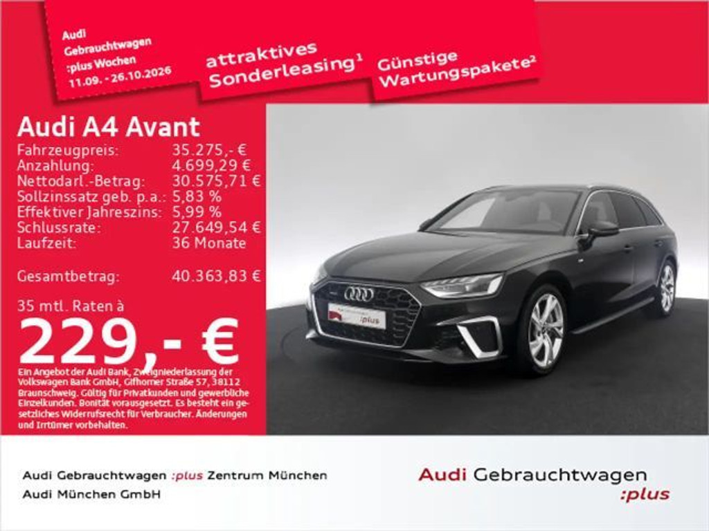 Audi A4 Quattro S-Line S-Tronic 40 TFSI