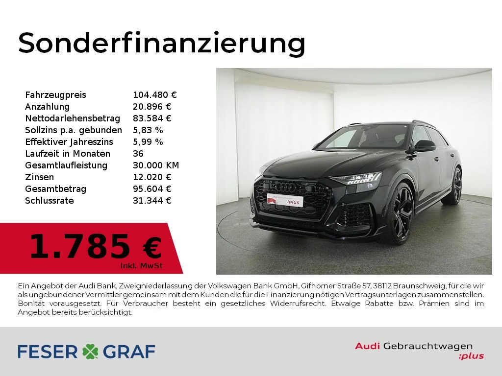 Audi RS Q8 305km/h/ AHK/ RS Sportabgasanlage Head-up-D