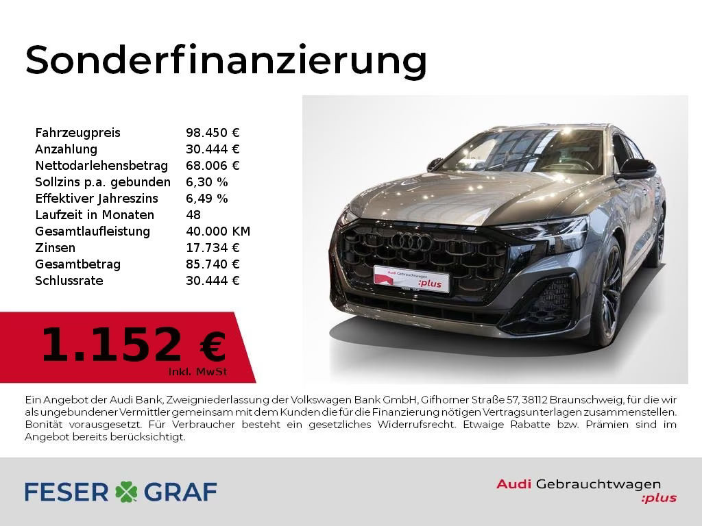 Audi Q8 Quattro S-Line Hybride