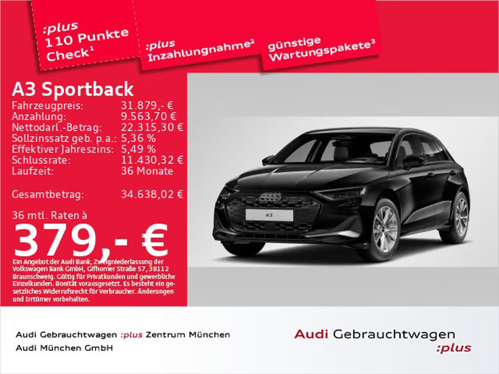 Audi A3 Sportback Sedan S-Tronic 35 TFSI