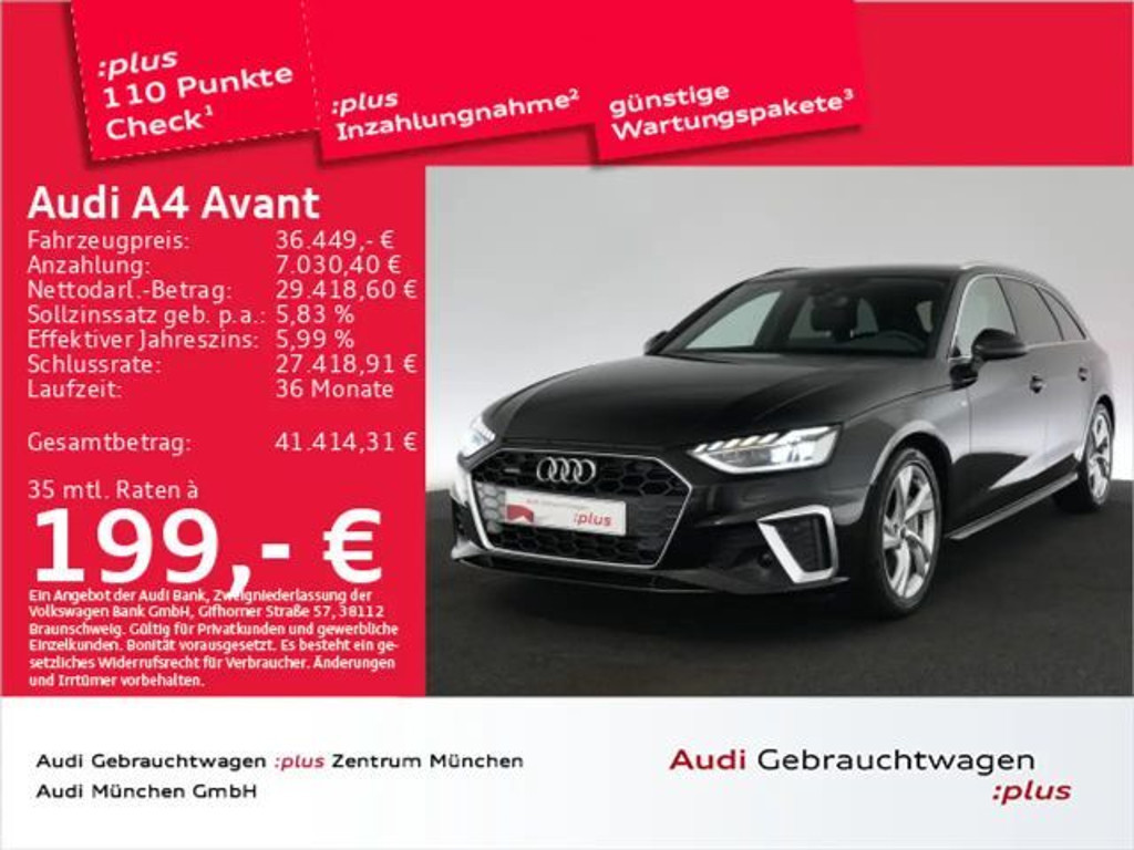 Audi A4 Quattro S-Line S-Tronic 40 TFSI